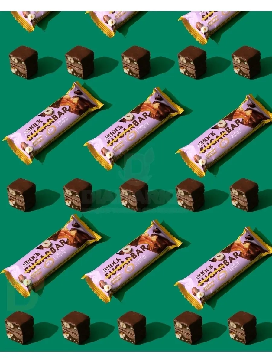 Батончик протеиновый FitnesShock Шоколадная карамель-фундук 50гр. в Уфе