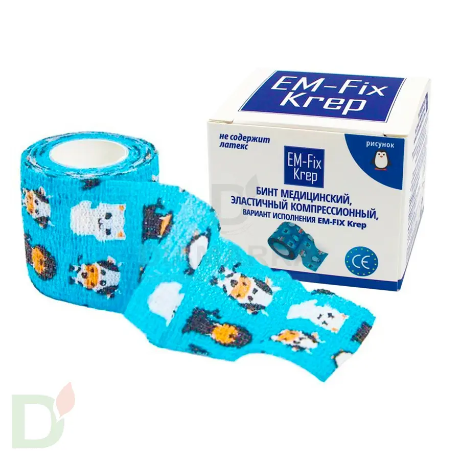 Бинт эластичный когезивный EM-fix krep Детский, 5см х 4,5м в Уфе