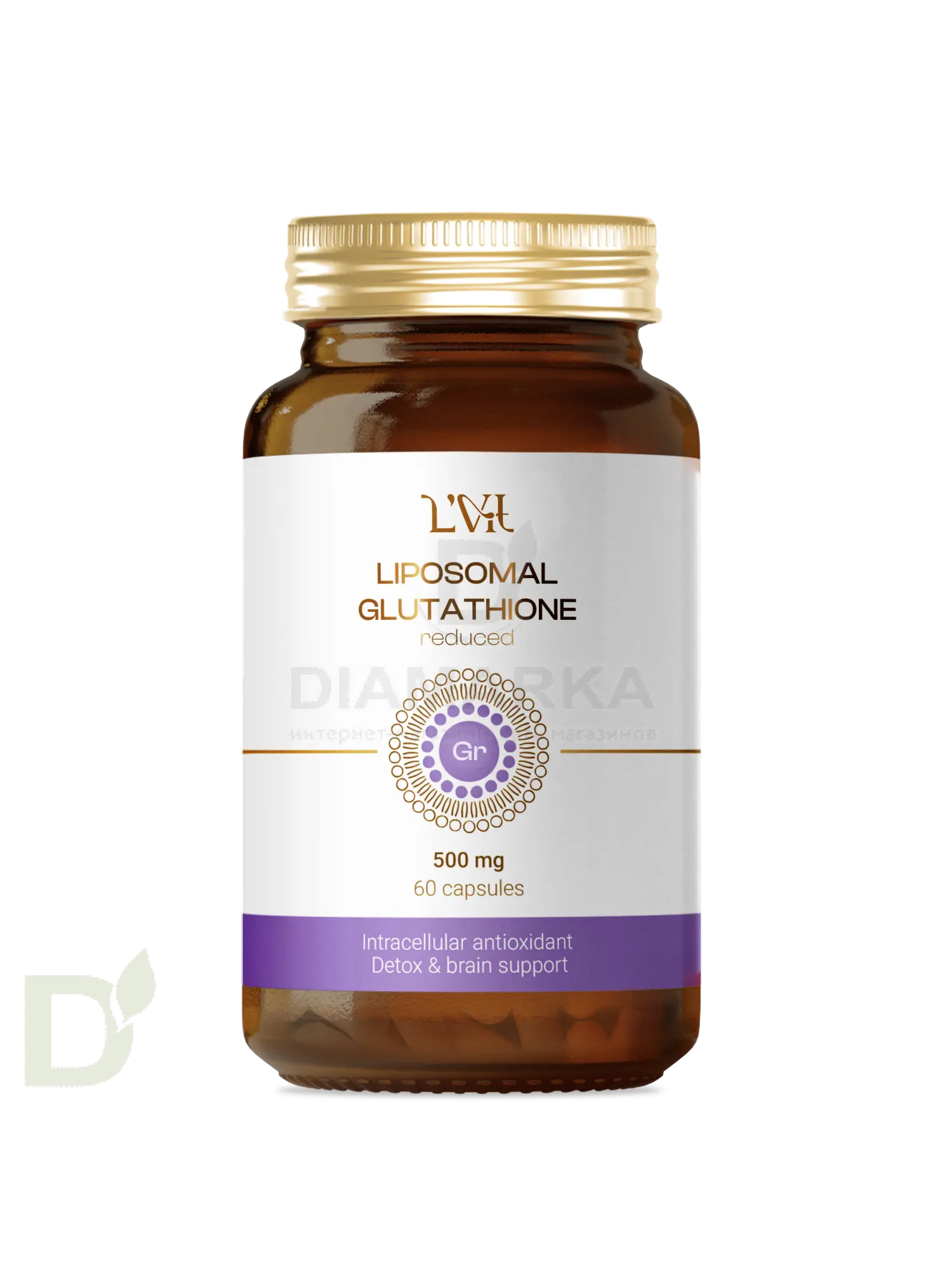 Витамины L'Vit Liposomal Glutathione/Глутатион, 200 мг в 1 капсуле, 60 капс в Уфе