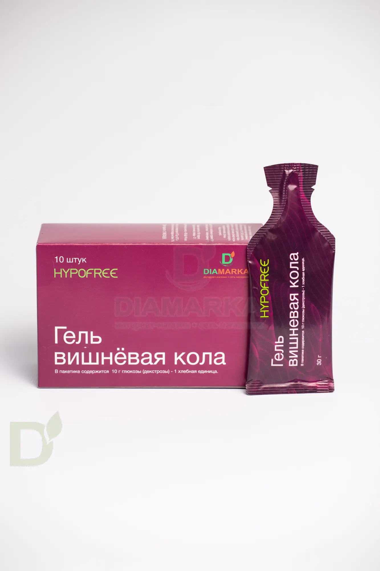 Гель HYPOFREE DIAMARKA 1ХЕ Вишневая Кола, мягкая упаковка, 10 саше по 30мл в Уфе