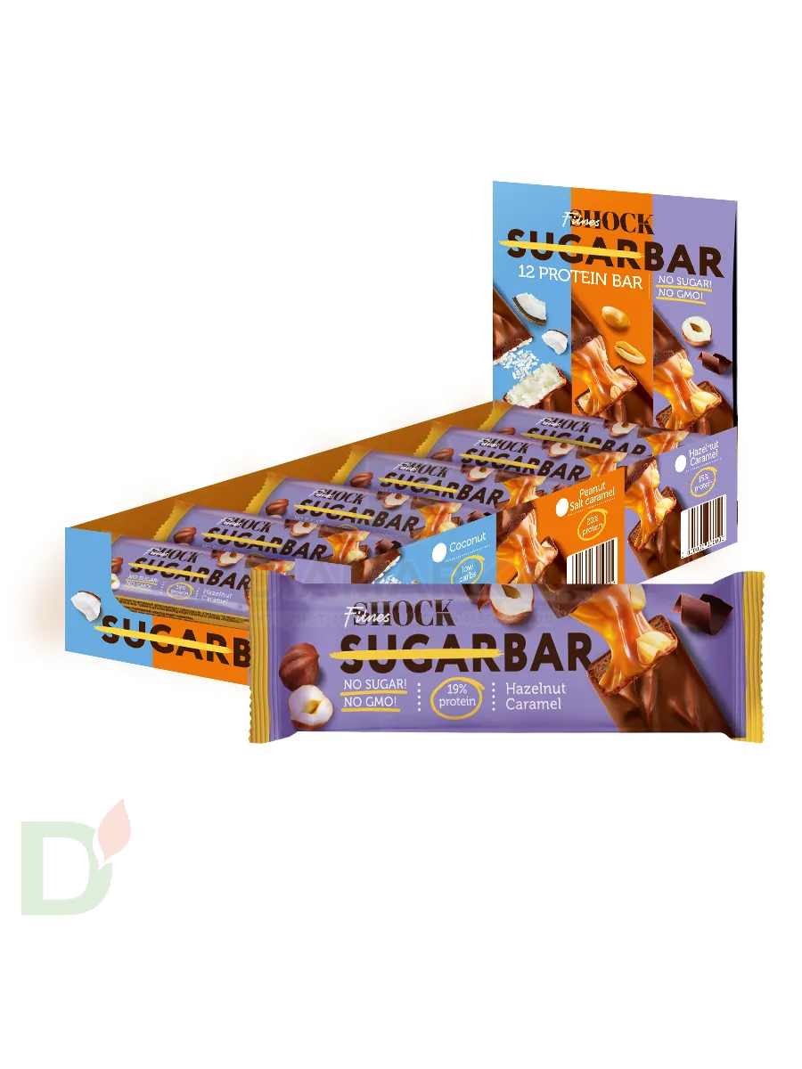 Батончик протеиновый FitnesShock Шоколадная карамель-фундук 50гр. в Уфе