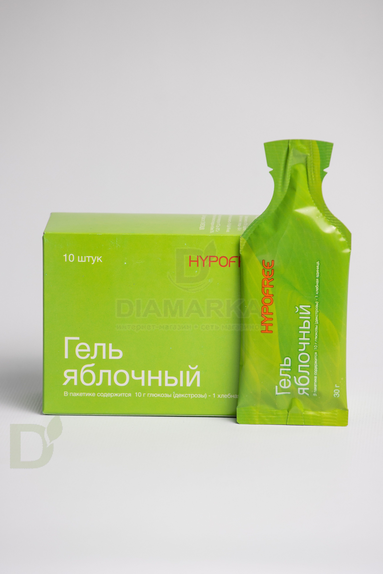 Гель HYPOFREE 1ХЕ Яблоко, мягкая упаковка, 10 саше по 30мл в Уфе