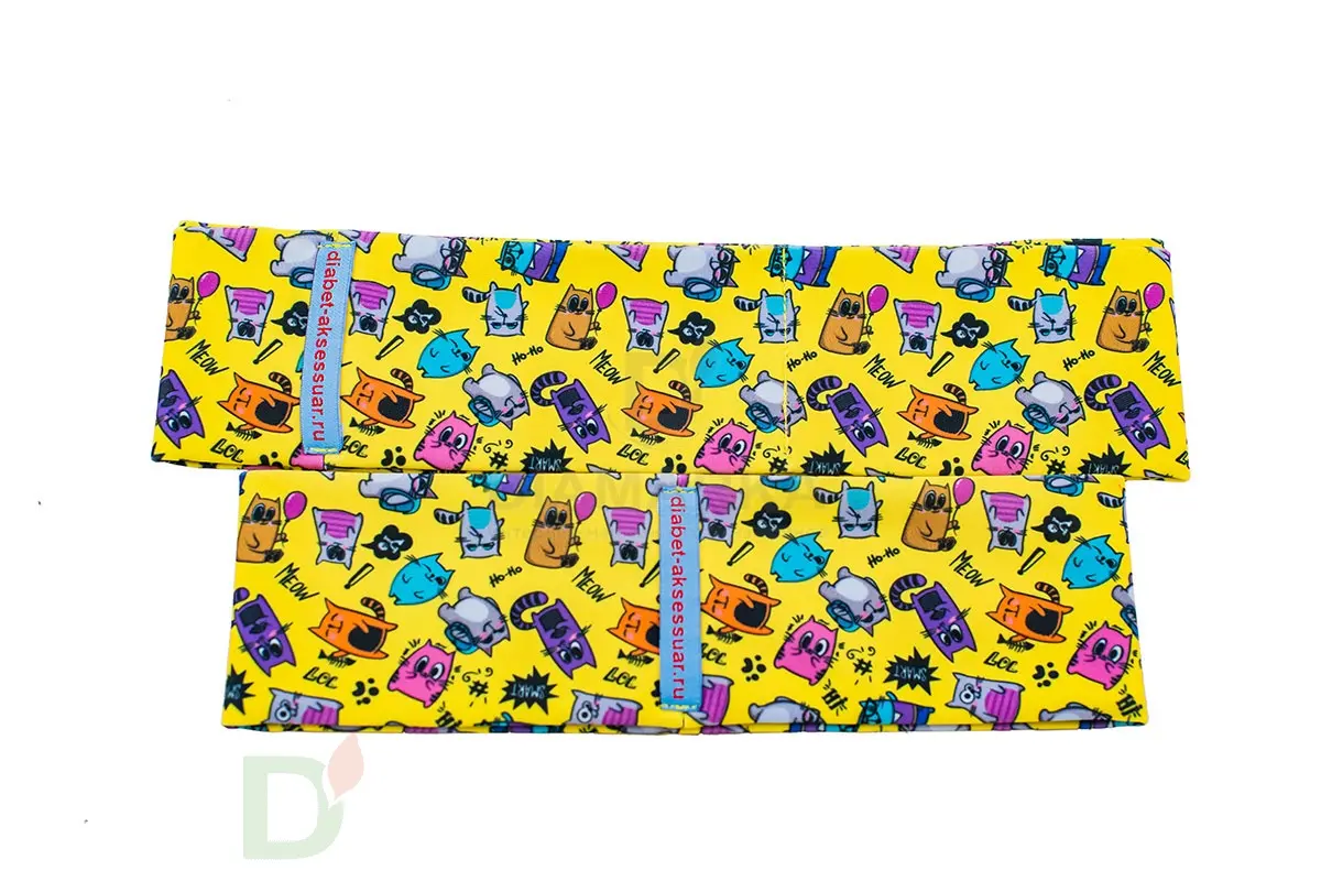 Пояс для ношения помпы на талии INSULA KIDS Котофейки, желтый