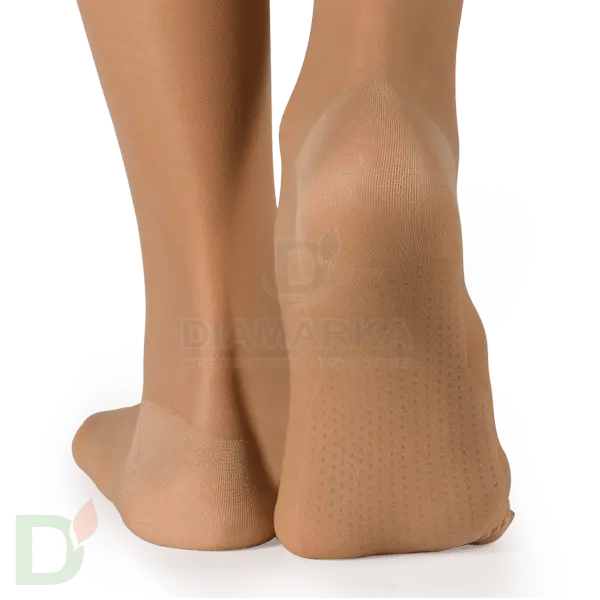 Гольфы компрессионные прозрачные JW-121, 2 класс компрессии, Бежевый / Черный