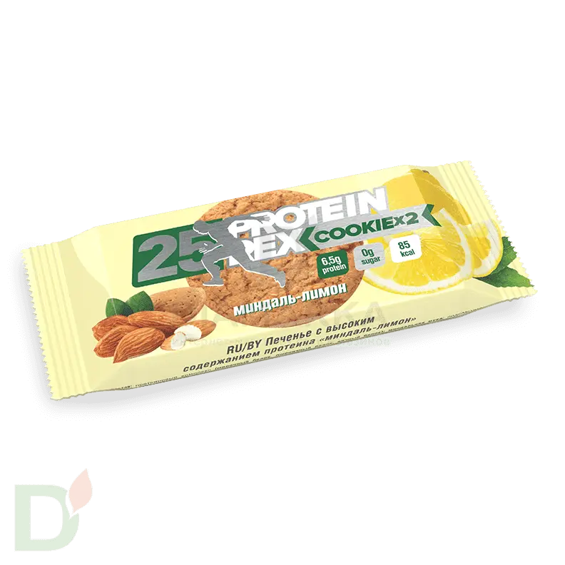 Печенье протеиновое Миндаль-Лимон ProteinRex 25% белка, 50 г