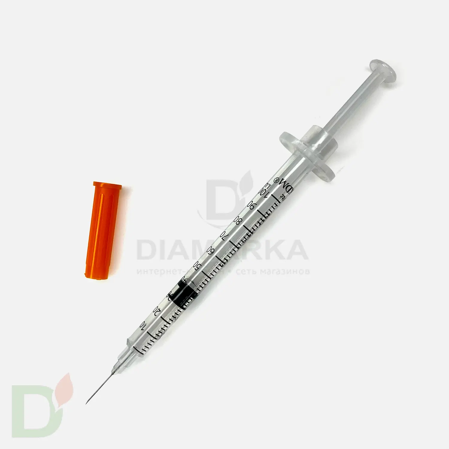 Шприцы инсулиновые KDM 100МЕ/ 1МЛ с иглой 30G (0.30мм*12.7мм), 10 шт.