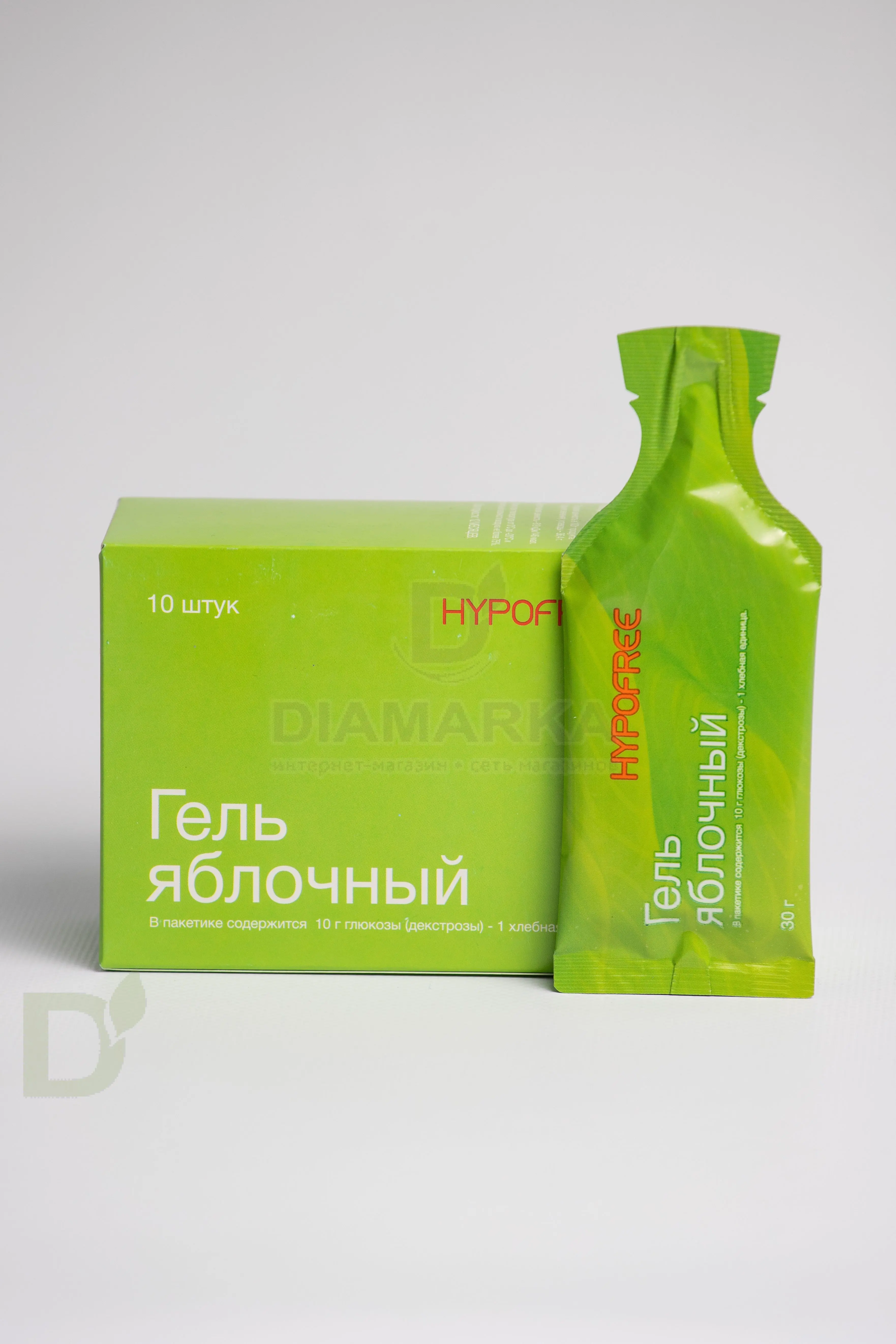 Гель HYPOFREE 1ХЕ Яблоко, мягкая упаковка, 10 саше по 30мл в Уфе